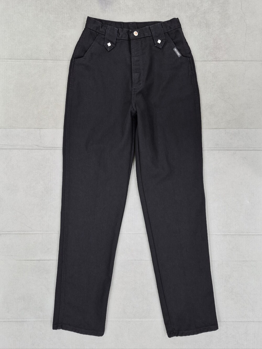 Rockies jeans women's 27 x33 black cotton twill high rise straight leg Western